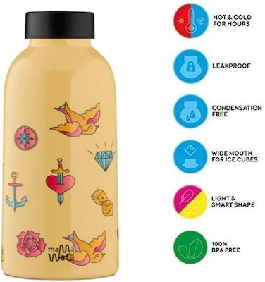 24Bottles Mama Wata Flasche Thermosflasche Rostfreier Stahl BPA-frei Tattoo 470ml 749