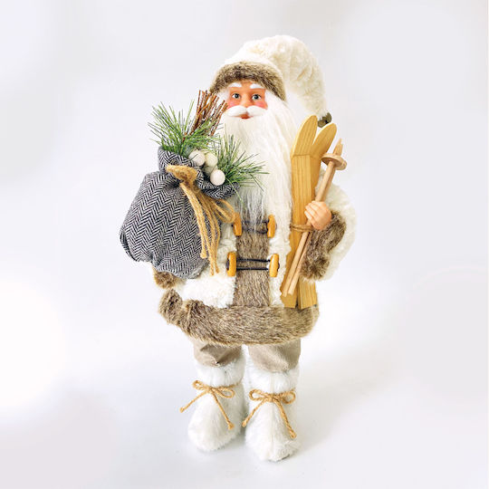 Saint Nicholas Διακοσμητικός Άι Βασίλης Μπεζ Υφασμάτινος 90εκ.