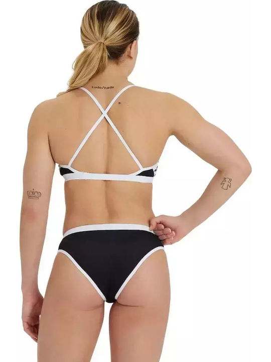 Sport Bikini Set Sports Bra & Slip Bottom with Adjustable Straps Black
