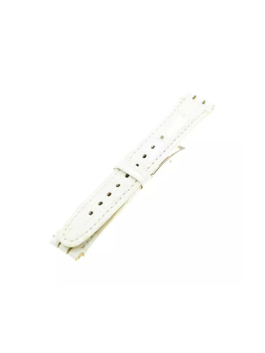 Swatch Δερμάτινο Λουράκι Λευκό 19mm