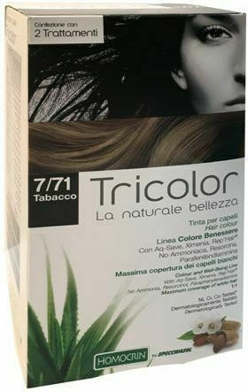 Specchiasol Tricolor Hair Dye no Ammonia 7/71 Tobacco 192ml