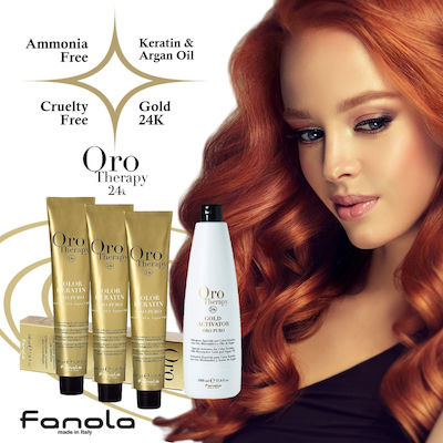 Fanola Oro Puro Hair Coloring Cream Hair Dye no Ammonia Corrective Silver 100ml