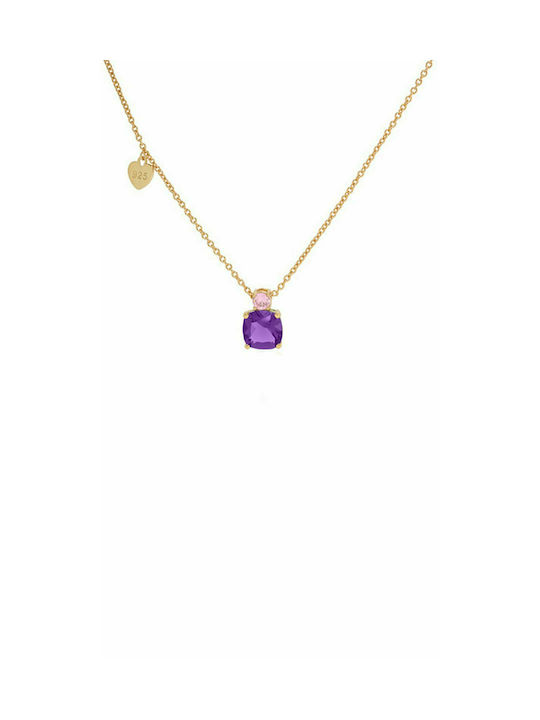 Jools Necklace from Gold Plated Silver with Zircon