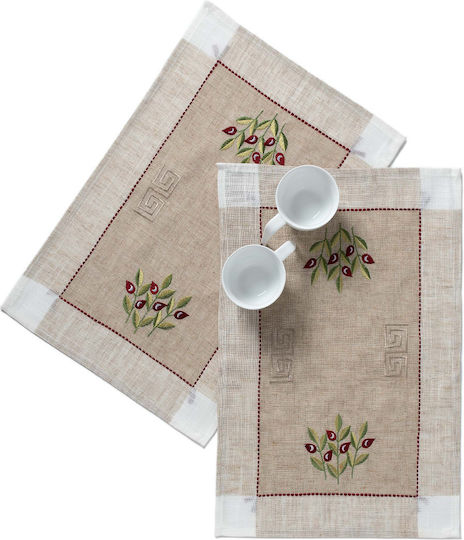 Silk Fashion Ελιά Σουπλά Υφασμάτινο Μπεζ 45x35cm 12τμχ Silk Fashion Ελιά Σουπλά Υφασμάτινο Μπεζ 45x35cm 12τμχ