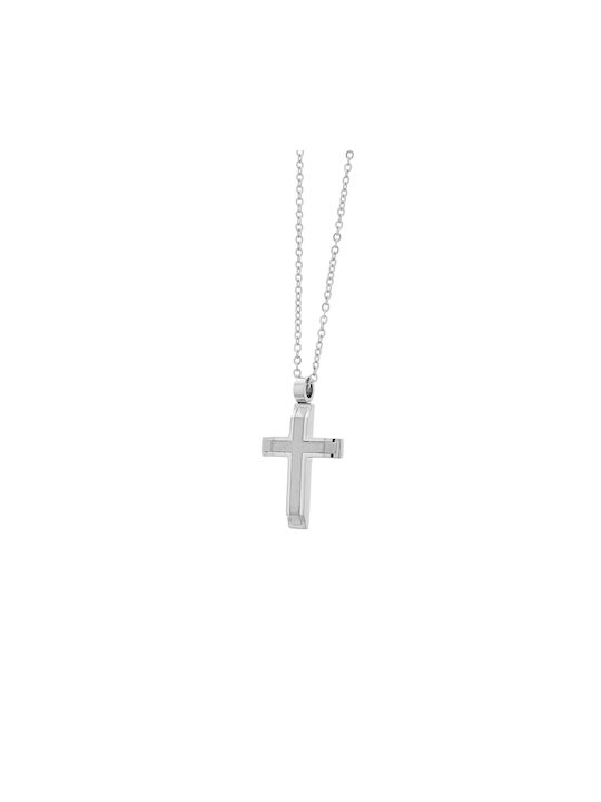 Visetti Herren Kreuz aus Stahl mit Kette