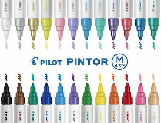 Pilot Pintor Medium Μαρκαδόροι Σχεδίου Salmon 1.4mm Σετ 6τμχ