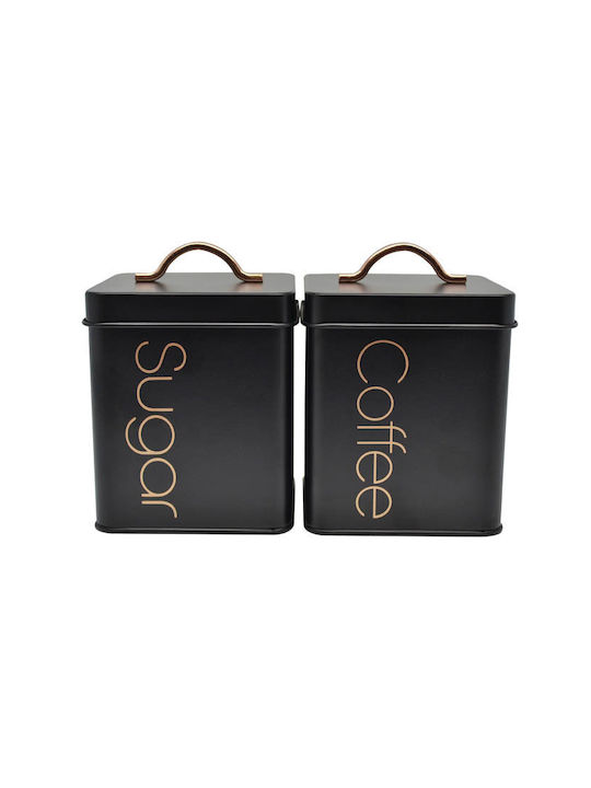 Ankor Box Coffee with Lid Metallic Black-Rose Gold 11.2x11.2x16.5cm