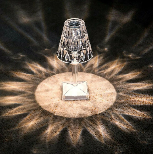 Spot Light Sticlă Lampă de masă LED cu Abajur Transparent și Bază