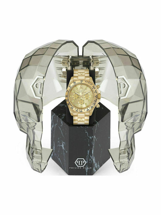 Philipp Plein Nobile Wonder Men's Watch 43mm Chronograph Battery with Gold Metal Bracelet