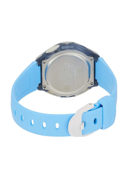 Casio Digital Women's Watch with Light Blue Rubber Strap
