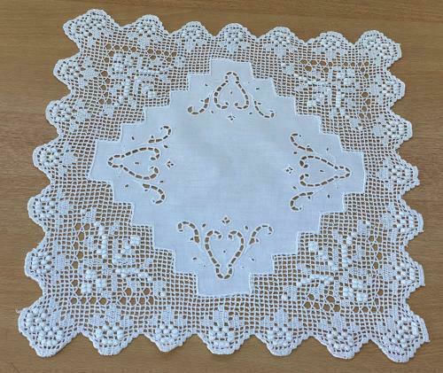 Linea Home Checkered Knitted Set 4pcs 3070 White 85x85cm