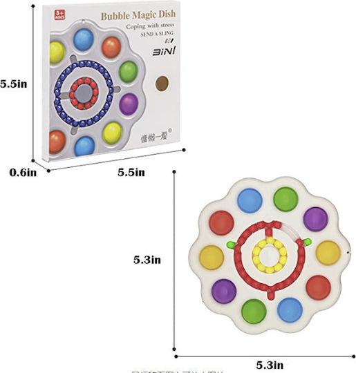 Pop it Fidget Silikon Anti Stress Pop It & Spinner 3in1 - Bubble Magic Dish Weiß