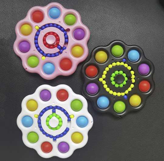 Pop it Fidget Silikon Anti Stress Pop It & Spinner 3in1 - Bubble Magic Dish Weiß