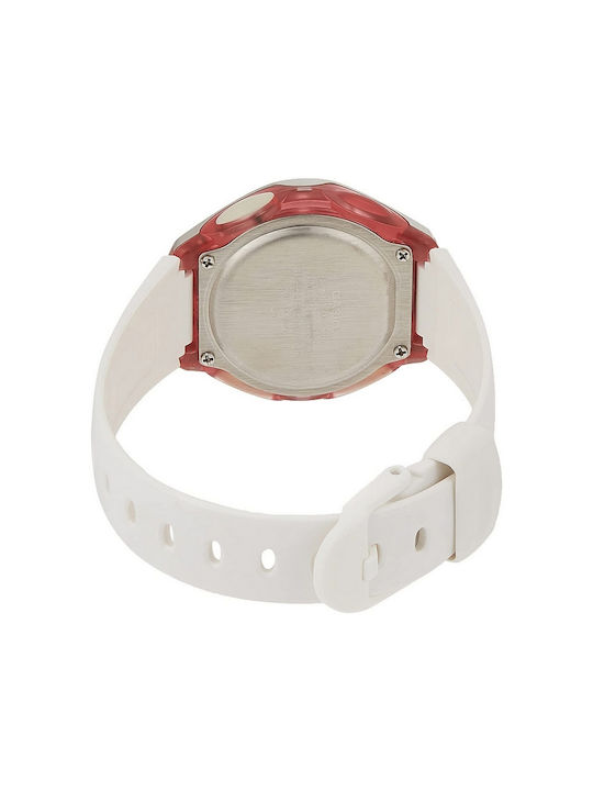 Casio Digital Watch with White Rubber Strap