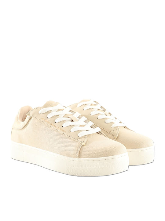 Marina Γυναικεία Flatforms Sneakers Μπεζ