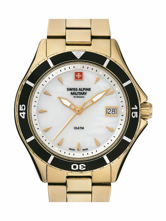 Swiss Alpine Military by Grovana Women's Watch with Gold Metal Bracelet