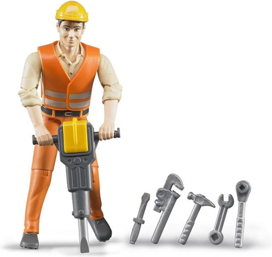 Bruder Miniatur-Spaßspielzeug Männer Arbeiter mit Kompressor für 4+ Jahre 10cm Mehrfachnull