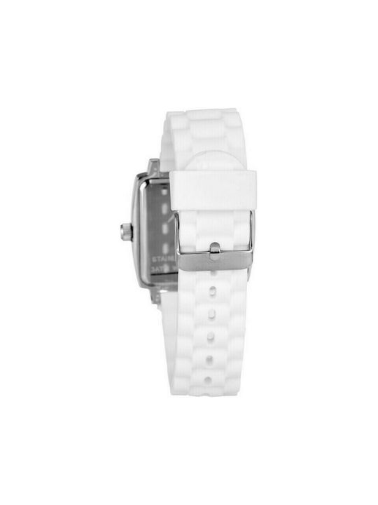 Justina 21971 Watch with White Rubber Strap