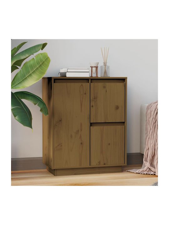 Sideboard Solid Wood Καφέ Μελί 60x34x75cm