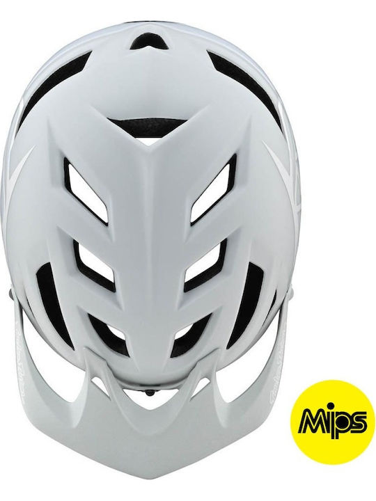Troy Lee Designs A1 Mips Cască de Bicicletă Munte cu Protecție MIPS Classic Light Gray/white
