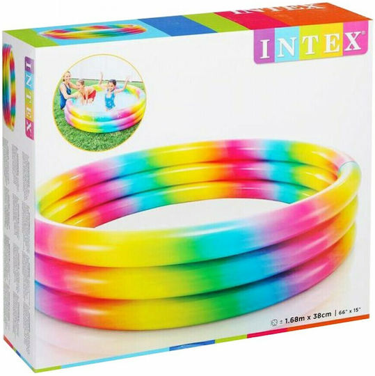 Intex Rainbow Ombre Children's Round Swimming Pool 581lt Inflatable 168x41cm