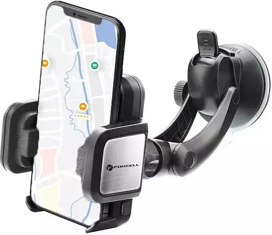 Forcell Chrome Car Mobile Mount with Adjustable Hooks Black