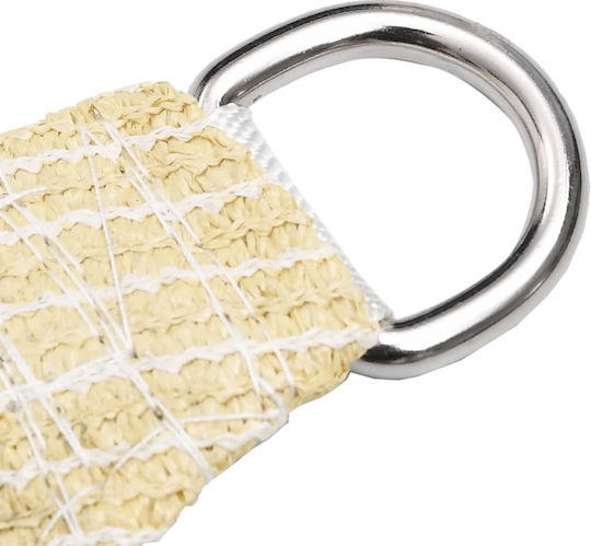 vidaXL Square Shade Sail Beige With Hoop 3x3m 160gr/m²