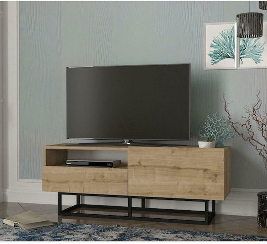 TV Stand Ios from Metal & Wood Beige L120xW37xH46cm