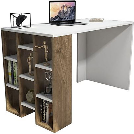 Schreibtisch Ricolo Holz White / Walnut 120x60x75cm