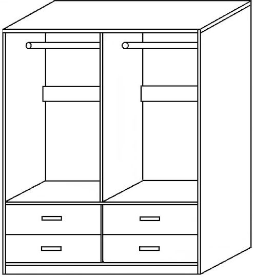 Amazon Lily Τετράφυλλη Ντουλάπα 160x50x180cm