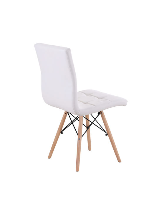 Cupplessus Dining Room Artificial Leather Chair White 43x55x86cm