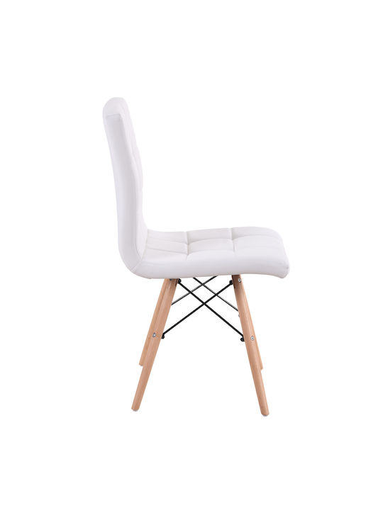Cupplessus Dining Room Artificial Leather Chair White 43x55x86cm