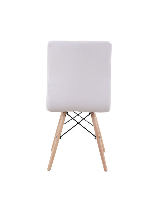 Cupplessus Dining Room Artificial Leather Chair White 43x55x86cm