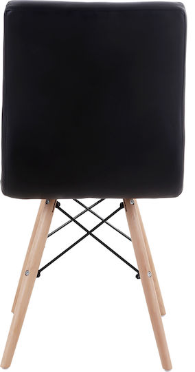 Cupplessus Dining Room Artificial Leather Chair Black 43x55x86cm