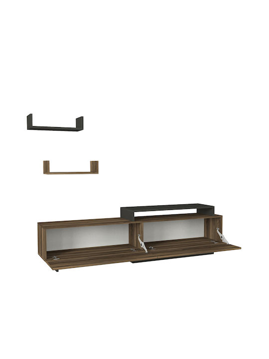 Wohnzimmer TV-Einheit Wendy Walnut / Anthracite L180xB31.4xH48.6cm