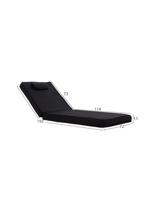 Freebox Sun Lounger Cushion Black 192x72cm. FB911237.05T