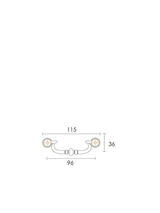 Conset C901 Antique Handle Furniture made of Zamak Oxidized 115mm (Center Distance 96mm) C901-96S03S03 1pcs