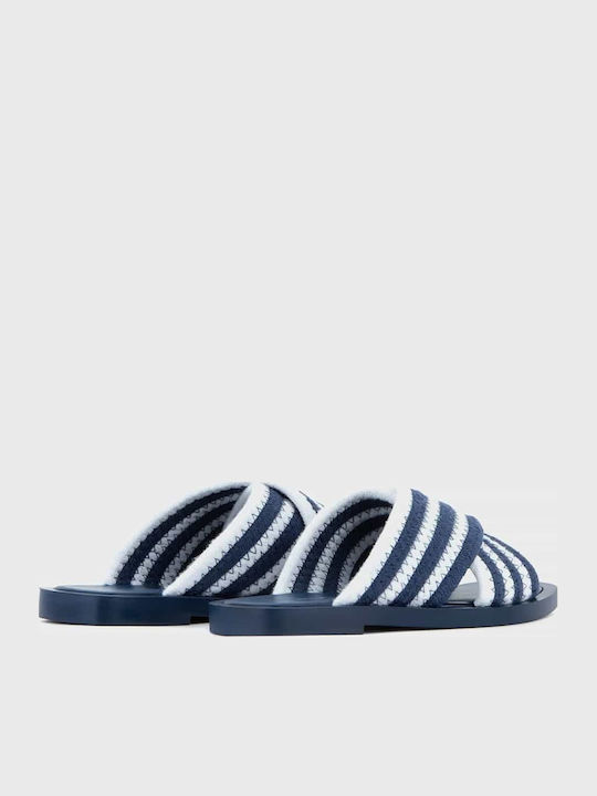 Women's Flat Sandals in Navy Blue Color