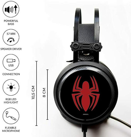 Spider-Man Over Ear Gaming Headset με σύνδεση USB
