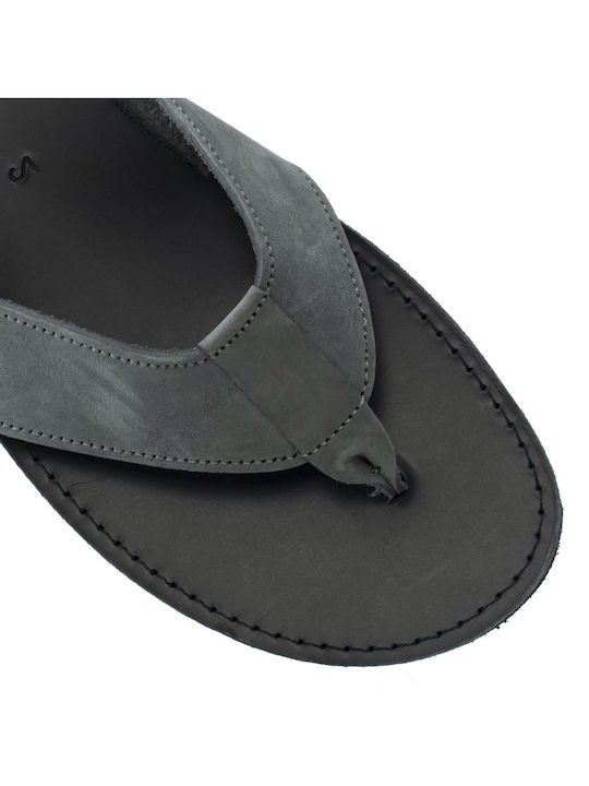 Men's Flat sandals Climatsakis double sandals with wide straps grey 207