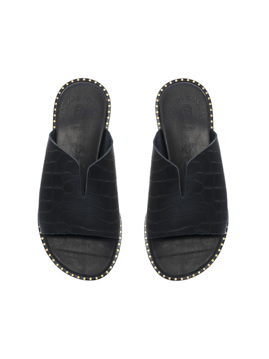 Women's sandals Kouros black crocodile 15/20