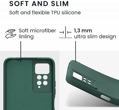 KWmobile Rubber TPU Umschlag Rückseite Silikon Moss Green (Redmi Note 11 Pro) 57919.169