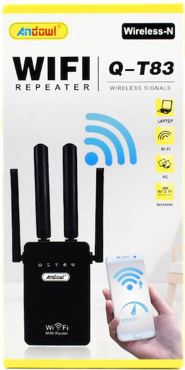Andowl Q-T83 WiFi Extender Single Band (2.4GHz) 300Mbps με 2 Ethernet