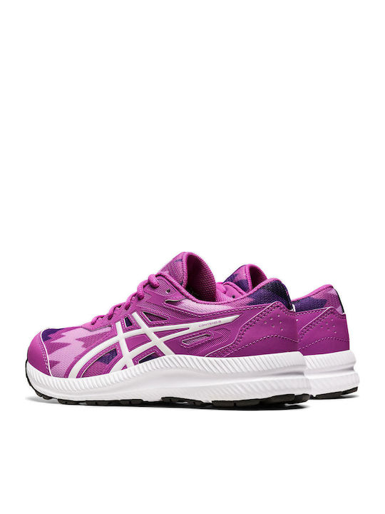 Contend 8 Print Gs Kids Sports Shoes Running with Laces Purple