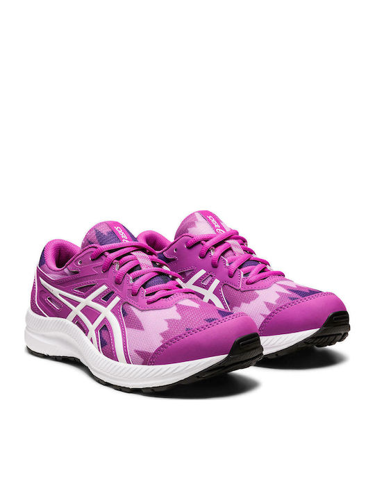 Contend 8 Print Gs Kids Sports Shoes Running with Laces Purple