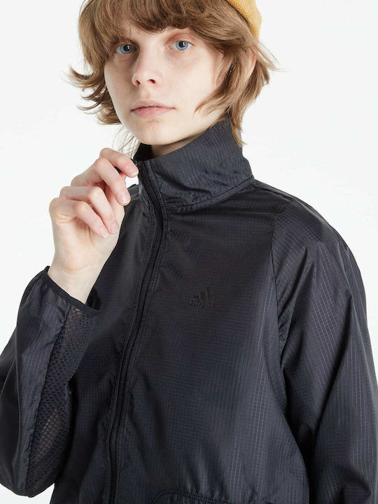 Originals Women's Running Short Sports Jacket Windproof for Spring or Autumn Black