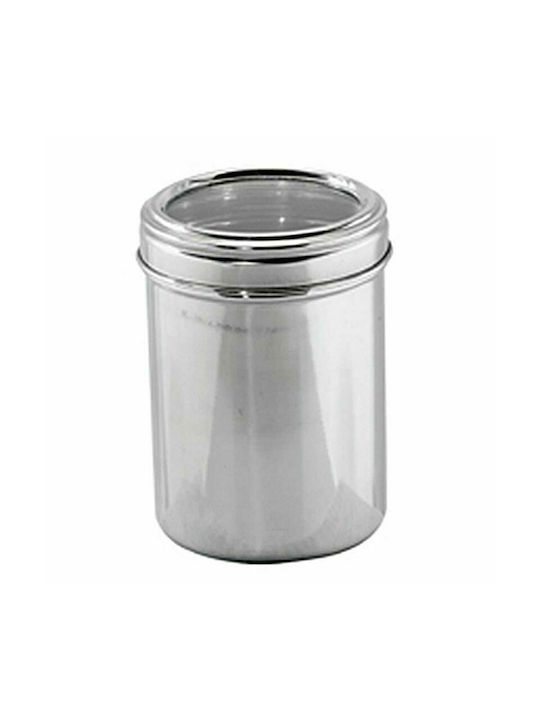 Venus Vase Sugar / Brown with Lid of Stainless Steel In Silver Colour 9.5x9.5x12.5cm 1pcs