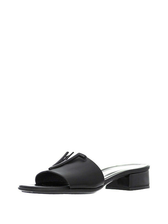 Sante Chunky Heel Mules Black