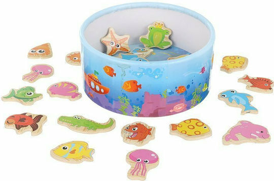 Kruzzel Ξύλινο Παιχνίδι Ψαρέματος Magnet Fishing Game (Διάφορα Σχέδια) 1τμχ