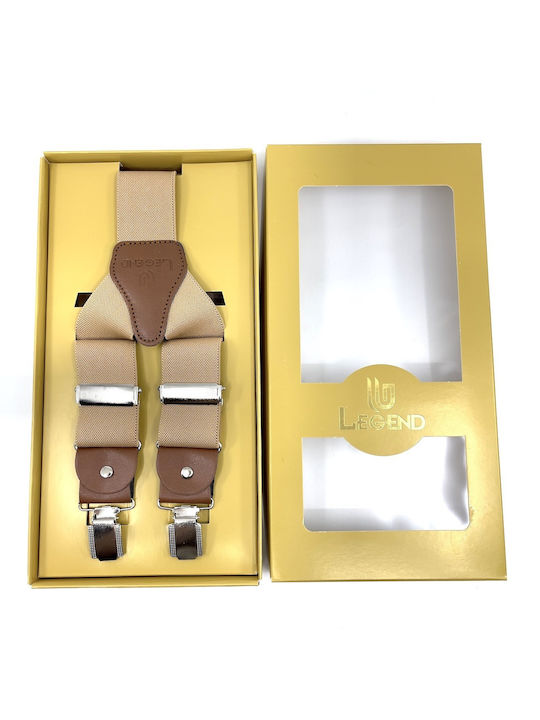 Tan Leather Suspenders